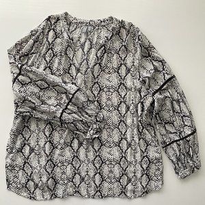 Anthro Snakeskin Silk Blouse